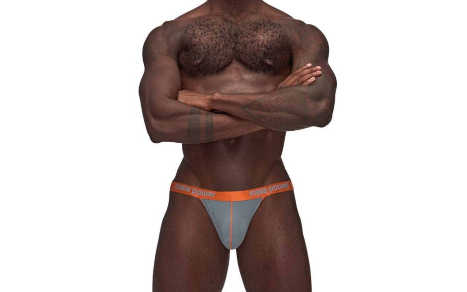 Male Power Casanova Uplift Male Jock Grey L/XL with Boosting Support Pouch - Jocks and G-Strings