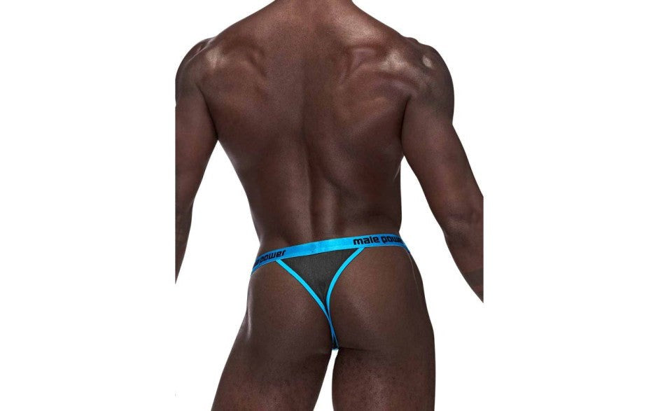 Male Power Casanova Uplift Micro Mens Thong Black S/M with Uplift Pouch - Mens Briefs And Boxers