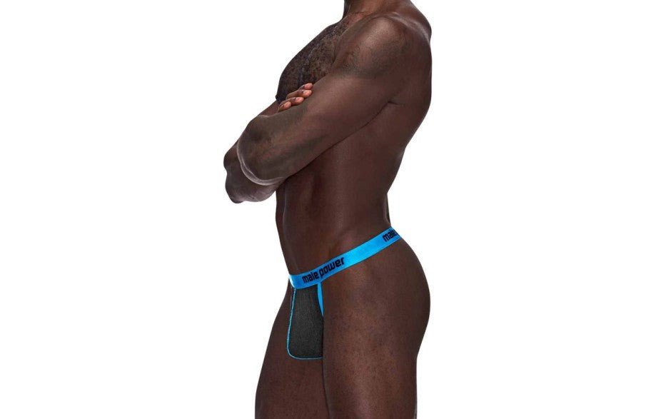 Male Power Casanova Uplift Micro Mens Thong Black S/M with Uplift Pouch - Mens Briefs And Boxers