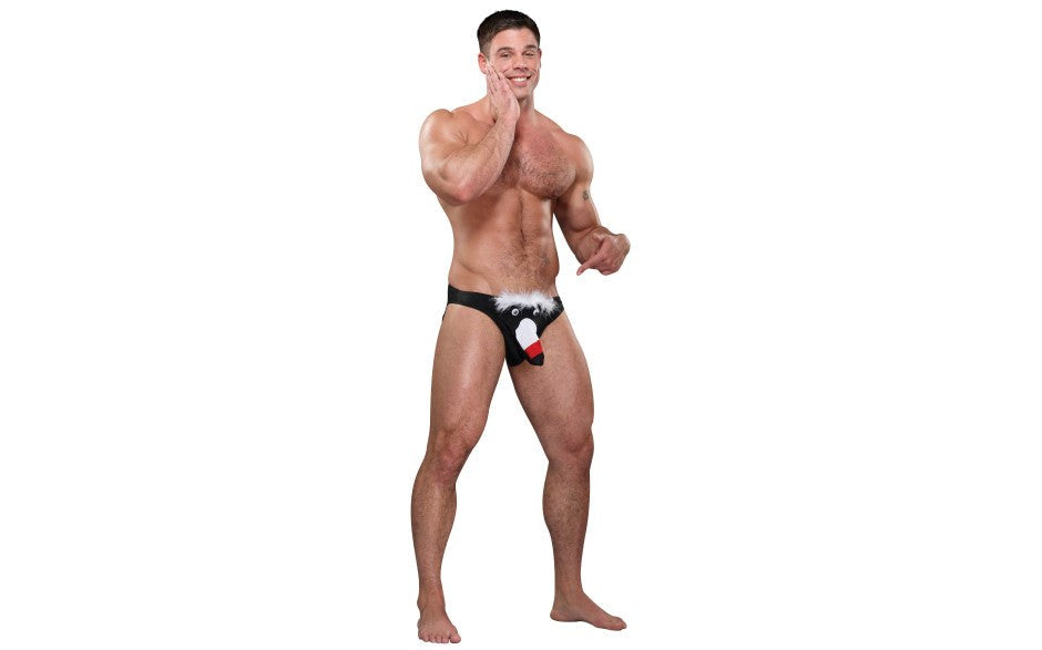 Male Power Novelty Toucan Bikini Mens Underwear Black with Playful Design - Party Gifts and Novelties