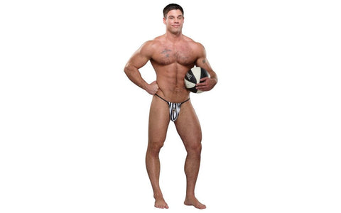Male Power Referee Novelty G String Mens Underwear Black with Functional Whistle - Jocks and G-Strings