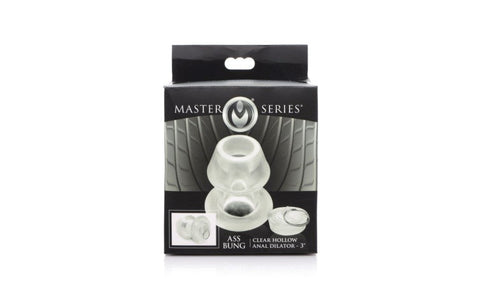 XR Brands Master Series Ass Bung Clear Hollow Anal Dilator 3 Inch Medium - Butt Plugs