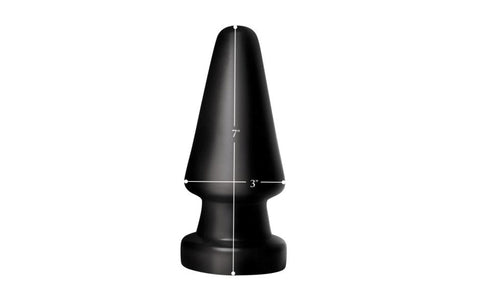 XR Brands Master Series Ass Max Anal Plug Large Black Weighted Anal Stimulation - Butt Plugs