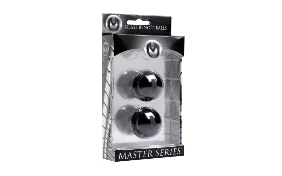 XR Brands Master Series Jaded Glass Ben Wa Balls 30mm Premium Borosilicate - - Love Eggs and Kegel Exercisers