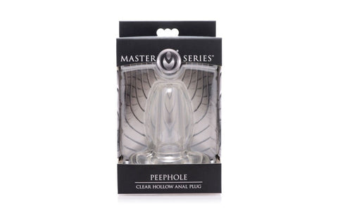 XR Brands Master Series PeepHole Clear Hollow Anal Plug Small Hollow Design - Butt Plugs