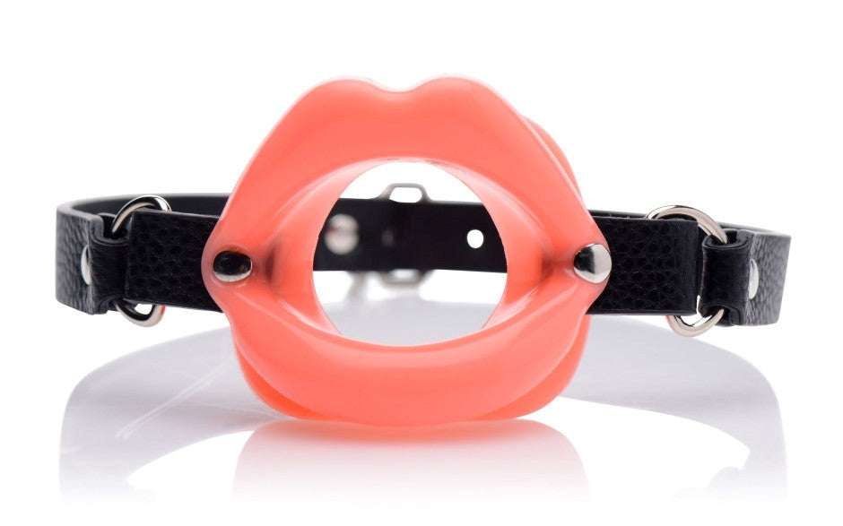 XR Brands Master Series Sissy BDSM Play Mouth Gag with Silicone Ring - - Bondage Gags and Bits