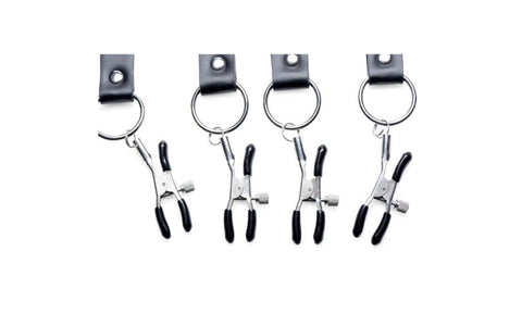 XR Brands Master Series Spread Labia Bondage Spreader Straps XL Adjustable - Spreaders and Hangers