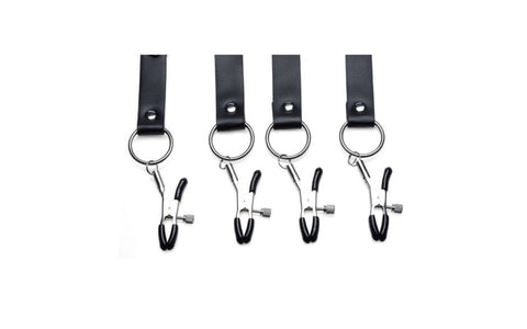 XR Brands Master Series Spread Labia Bondage Spreader Straps XL Adjustable - Spreaders and Hangers