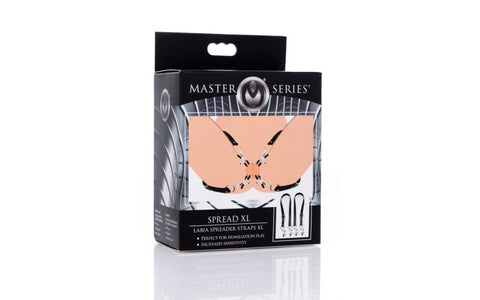 XR Brands Master Series Spread Labia Bondage Spreader Straps XL Adjustable - Spreaders and Hangers
