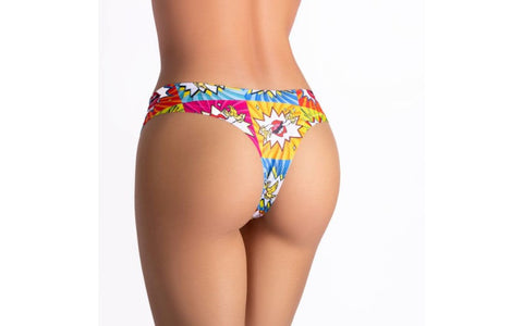 Mememe Lingerie Comics Curios Girl Womens Thong Premium Comfort Fit - G-Strings, Panties and Shorts