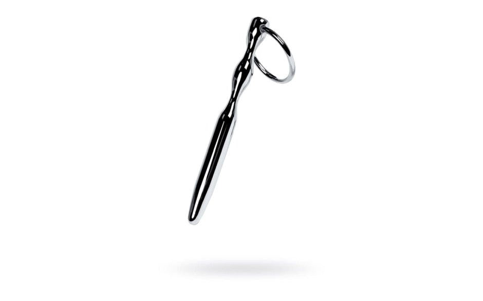 ToyFa Metal Silver Metal Bullet Shaped Urethral Plug With Cock Ring - - Urethral Sounds
