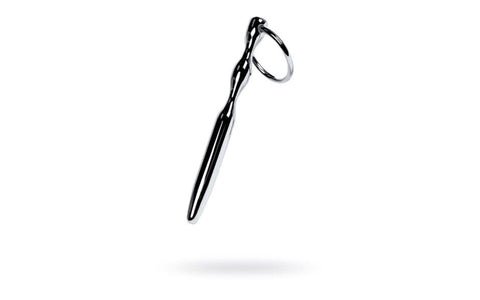 ToyFa Metal Silver Metal Bullet Shaped Urethral Plug With Cock Ring - Urethral Sounds