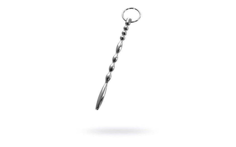ToyFa Metal Silver Metal Mens Urethral Plug With Penis Ring 17cm Length - - Urethral Sounds