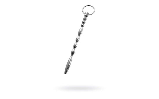 ToyFa Metal Silver Metal Mens Urethral Plug With Penis Ring 17cm Length - - Urethral Sounds