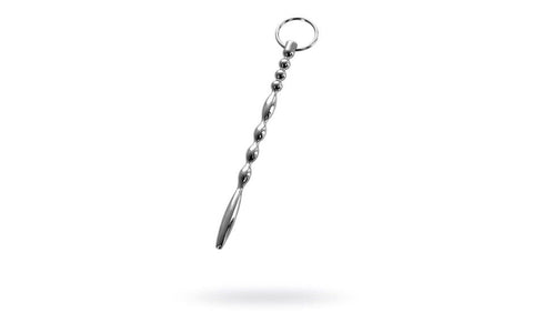 ToyFa Metal Silver Metal Mens Urethral Plug With Penis Ring 17cm Length - Urethral Sounds
