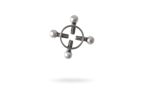 ToyFa Metal Silver Metal Nipple Clamp 2 Piece Adjustable Screw Tightening - Nipple and Clit Clamps