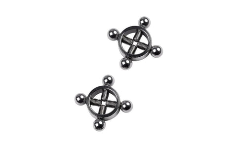 ToyFa Metal Silver Metal Nipple Clamp 2 Piece Adjustable Screw Tightening - Nipple and Clit Clamps