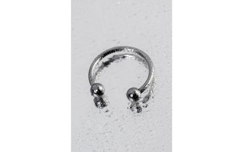 ToyFa Metal Silver Metal Penis Erection Ring 3cm Adjustable Design - Cock Rings