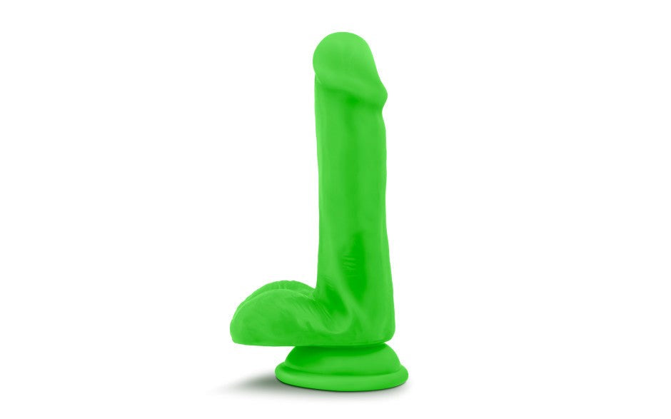 Blush Novelties Neo Dual Density Realistic Cock With Balls 6 Inch Neon Green Dildo - - Realistic Dildos