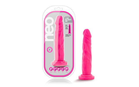 Blush Novelties Neo Dual Density Realistic Looking Cock 7.5 Inch Neon Pink Dildo - Realistic Dildos
