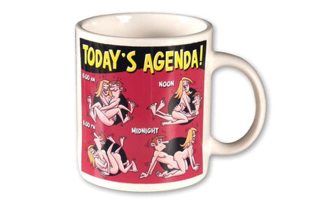 Ozze Creations Novelty Todays Agenda Hilarious Coffee Mug Ceramic Entertainment - Party Gifts and Novelties