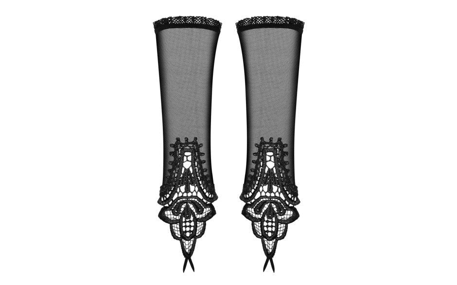 Obsessive Luiza Elastic Mesh Gloves OS Elegant Lace Lingerie Accessory - - Wigs and Gloves