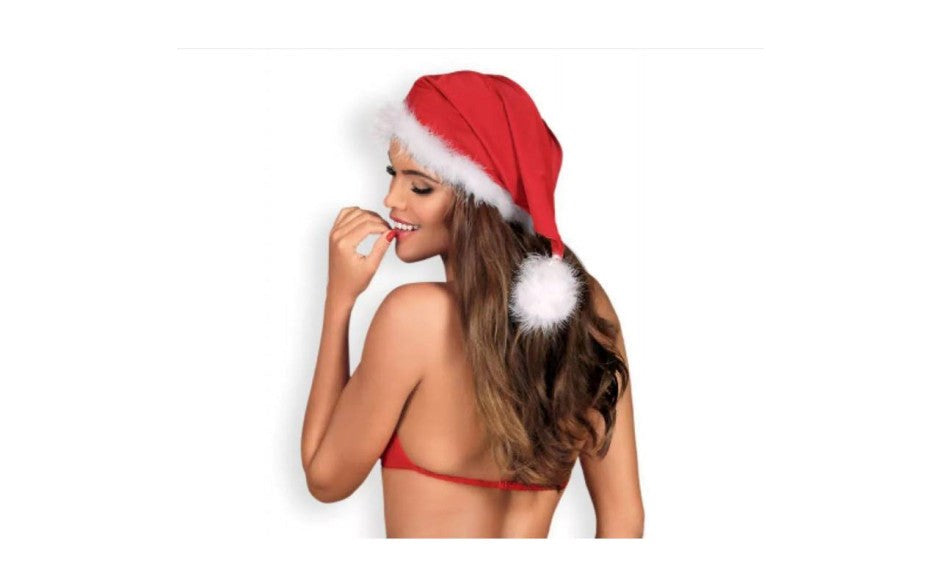 Obsessive Santastic Soft Material Santa Cap with Classic Holiday Design - - Fancy Dress Ups