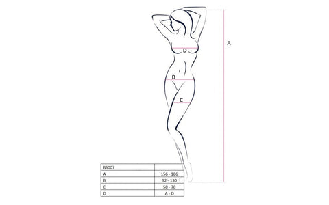 Passion Lingerie Fishnet Bodysuit With Open Crotch One Size Black Easy Access - Teddies and Bodysuits