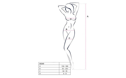 Passion Lingerie Womens Sexy Bodystocking BS049 One Size White Premium Material - Body Stockings
