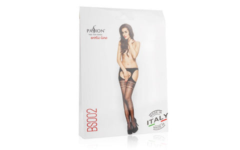 Passion Lingerie Womens Suspender Tights With Hearts OS Premium Romantic - G-Strings, Panties and Shorts