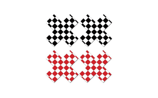 Peekaboo Pasties Off The Wall Self Adhesive Nipple Pasties Checkered Design - - Fancy Dress Ups
