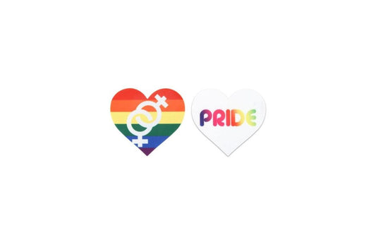 Peekaboo Pride Hearts Sleek & Sexy Nipple Pasties Rainbow Heart Design - - Fancy Dress Ups