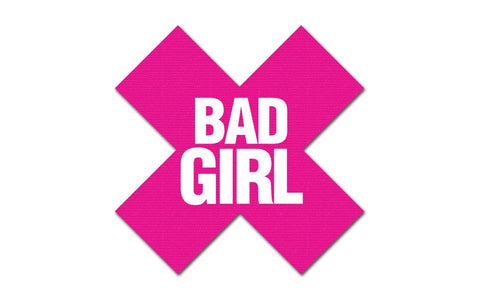 Peekaboo Self Adhesive Nipple Pasties Bad Girl Black & Pink - Fancy Dress Ups