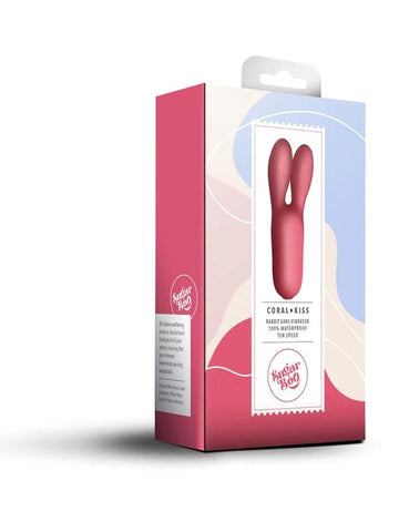 Rocks Off SugarBoo Coral Kiss Twin Clitoral Vibrator Dual Stimulation - Clit Ticklers and Pulsators