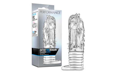 Blush Novelties Performance Enter The Dragon Penis Sleeve Clear Dragon Design - Penis Sleeves and Extenders
