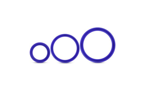 Blush Novelties Performance Silicone Cock Rings Set 3 Piece Indigo Premium - Cock Ring Sets