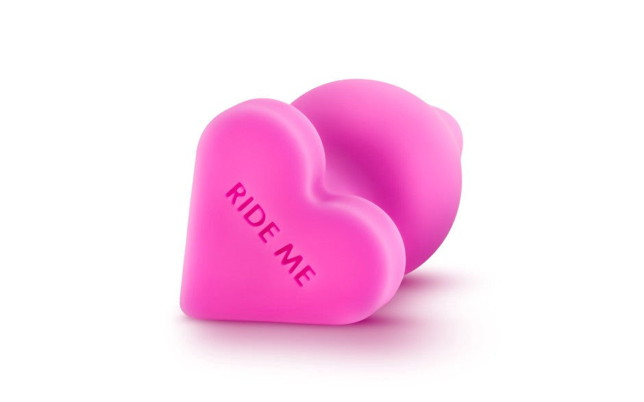 Play With Me Naughtier Candy Heart Shaped Ride Me Butt Plug 4 Inch - - Butt Plugs