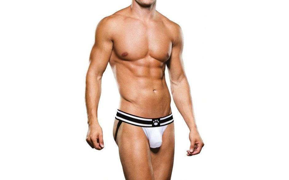 Prowler Sexy Mens Jock White and Black Athletic Support Design - - Jocks and G-Strings
