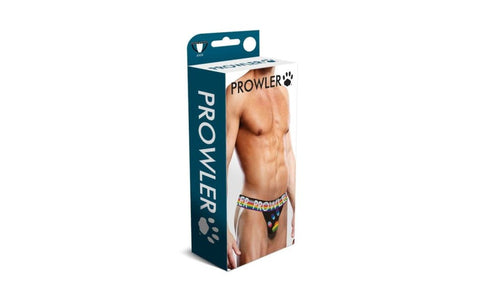 Prowler Oversized Mens Paw Jock Black with Rainbow Paw Design Support - Jocks and G-Strings