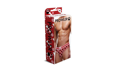 Prowler Red Paw Open Back Mens Brief with Paw Print Design - Mens Briefs And Boxers