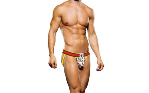 Prowler Berlin Mens Jock With Contoured Pouch Yellow Red Athletic Support - Jocks and G-Strings