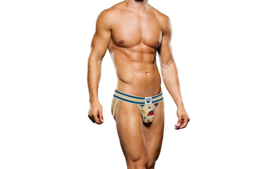 Prowler Lumberbear Mens Jock Strap Beige Blue Athletic Support Underwear - - Jocks and G-Strings