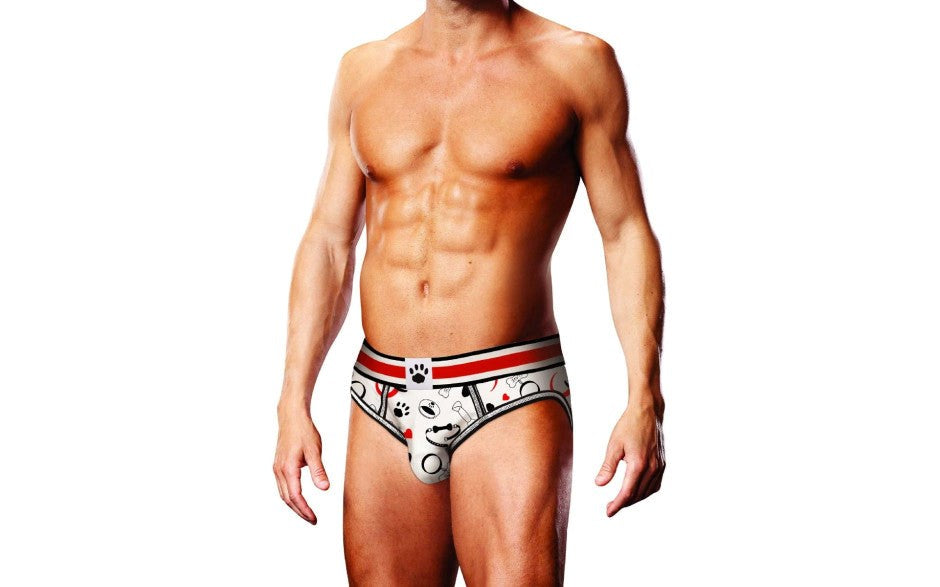 Prowler Puppie Print Open Sexy Mens Brief with Strategic Open Back Design - - Mens Briefs And Boxers