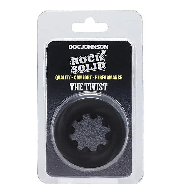 ROCK SOLID The Twist Silicone Cock Ring by Doc Johnson - Stretchy Cock Rings