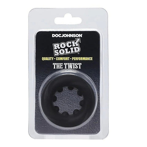ROCK SOLID The Twist Silicone Cock Ring by Doc Johnson - Stretchy Cock Rings