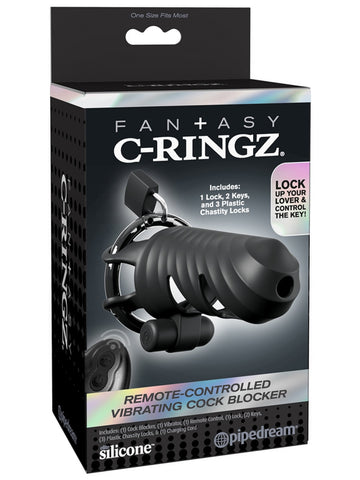 Fantasy C-Ringz Remote Control Vibrating Cock Blocker - Male Chastity