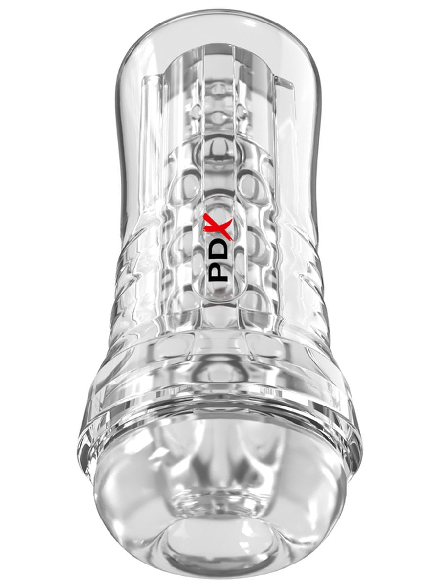 PDX Elite ViewTube See-Thru EZ-Grip Stroker - Clear - Masturbators and Strokers