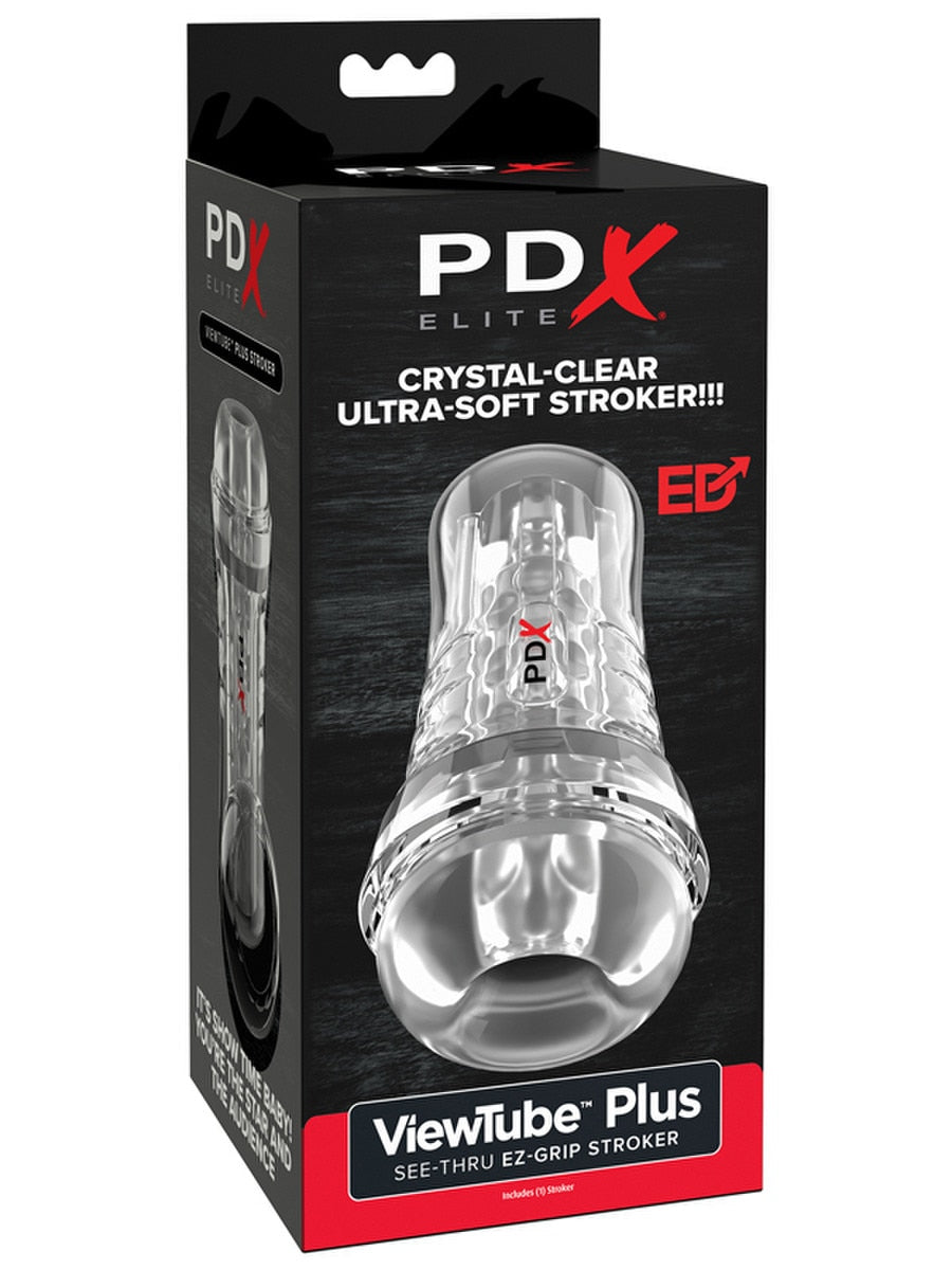 PDX Elite ViewTube See-Thru EZ-Grip Stroker - - Masturbators and Strokers
