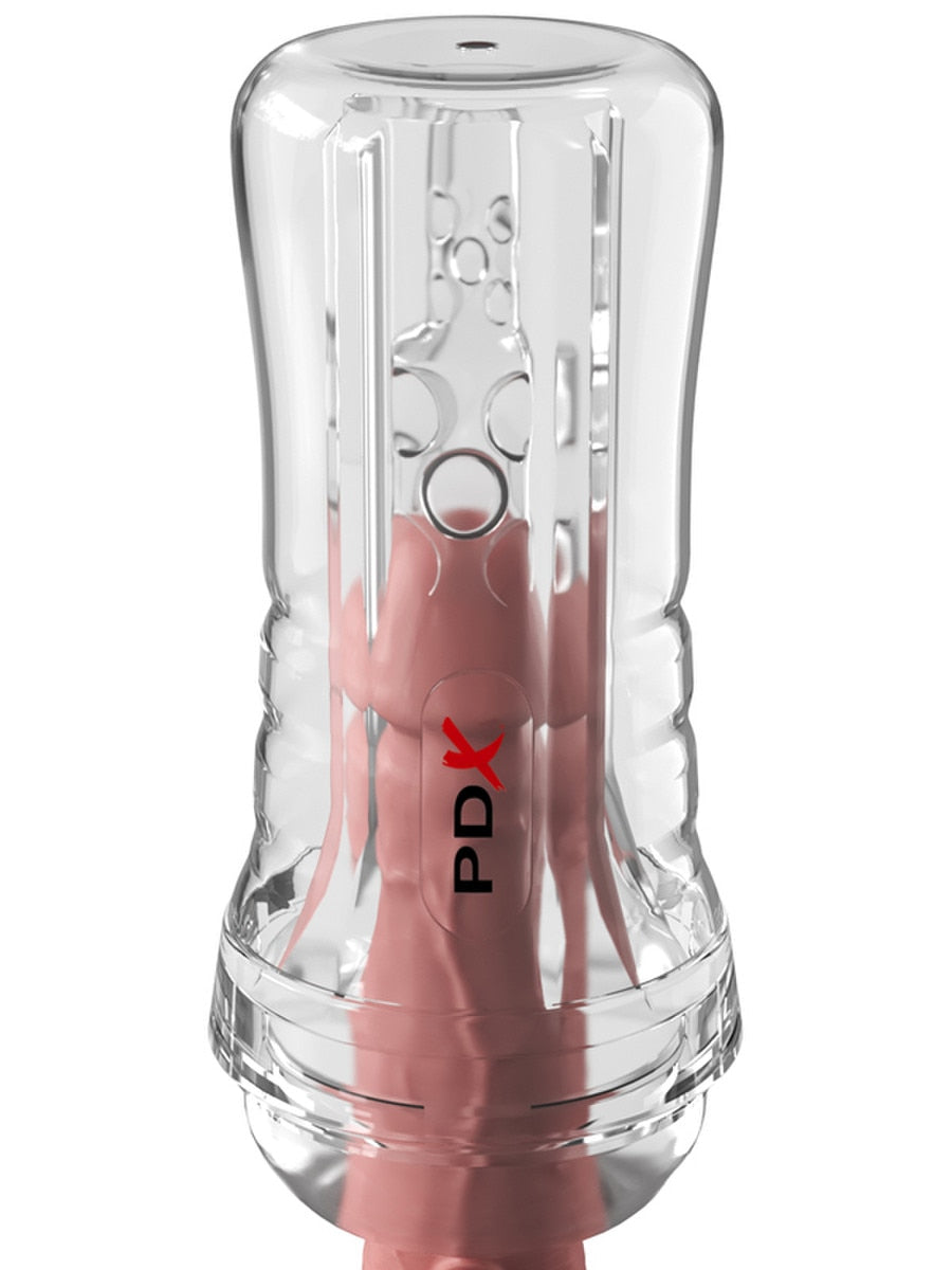 PDX Elite ViewTube See-Thru EZ-Grip Stroker - - Masturbators and Strokers