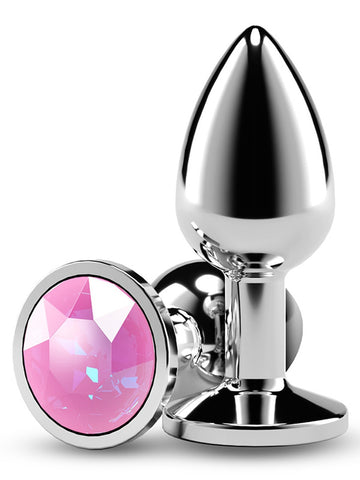 NS Novelties Rear Assets Silver Coloured Gem Butt Plug Small - Butt Plugs